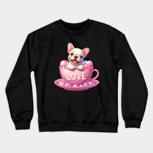 French Bulldog Valentine's Tea Crewneck Sweatshirt